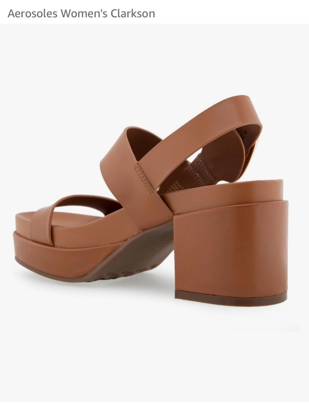 NIB AEROSOLES Clarkson Brown Leather Platform Sandal - Picture 4 of 5